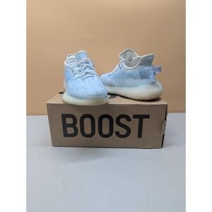 Size 7 Men Adidas Yeezy Boost 350 V2 Mono Ice E GW2869 Blue White Sneakers w/Box